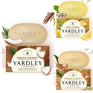 Yardley London Assorted Soaps - Coconut, Lemon, Oatmeal- Pack of 3